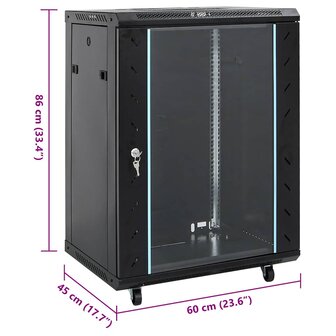 15U Netwerkkast met Draaipoten 19" IP20 60x45x86 cm 8