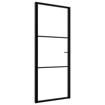 Binnendeur 83x201,5 cm ESG-glas en aluminium zwart 2
