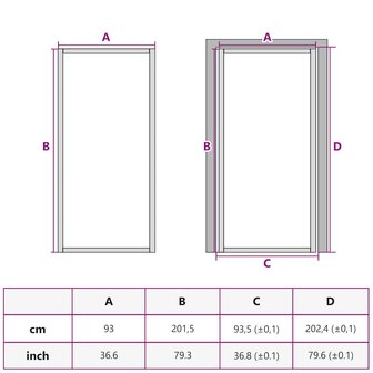 Binnendeur 93x201,5 cm ESG-glas en aluminium zwart 7