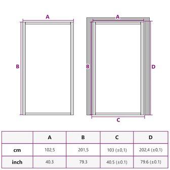 Binnendeur smal 102,5x201,5 cm gehard glas en aluminium zwart 10