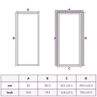 Binnendeur 83x201,5 cm ESG-glas en aluminium wit 7