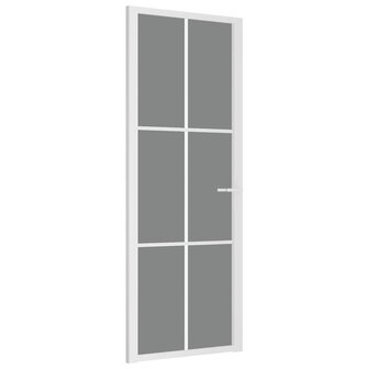 Binnendeur 76x201,5 cm ESG-glas en aluminium wit 2