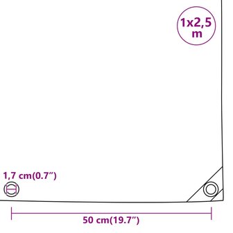 Dekzeil 650 g/m&sup2; 1x2,5 m wit 9