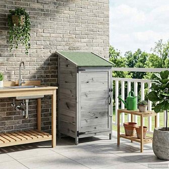 Tuinschuur Grijs 59 x 56 x 113,5 cm Bewerkt hout 1