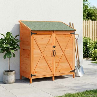 Tuinschuur Bruin 106 x 56 x 113,5 cm Bewerkt hout 3