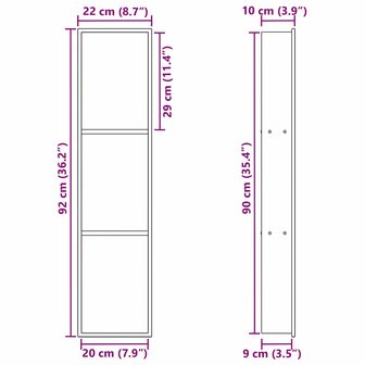 DouchenisZilver 90 x 20 x 9,5 cm Roestvrij staal 9