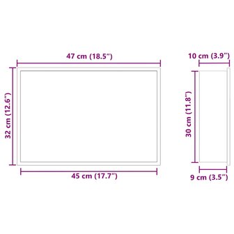 DouchenisWit 45 x 30 x 9,5 cm Roestvrij staal 9