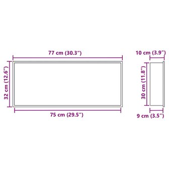 DouchenisWit 75 x 30 x 9,5 cm Roestvrij staal 9