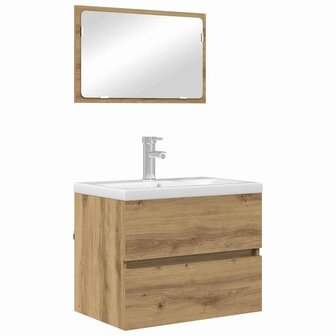 Badkamermeubelset 2 pcs Artisan Eiken Geperst Hout en Metaal 3