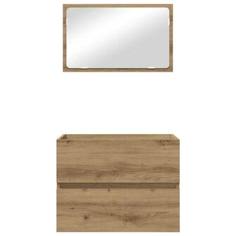 Badkamermeubelset 2 pcs Artisan Eiken Geperst Hout en Metaal 8