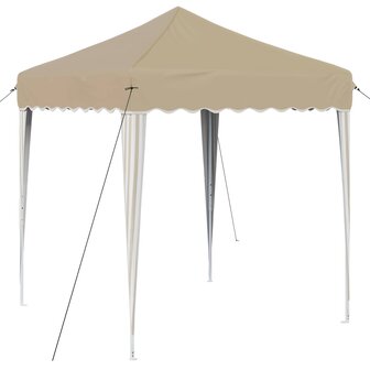 Pop-up partytent 195 x 195 x 245 cm Cr&egrave;mekleurig Oxford Stof 2
