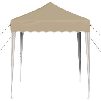 Pop-up partytent 195 x 195 x 245 cm Cr&egrave;mekleurig Oxford Stof 6