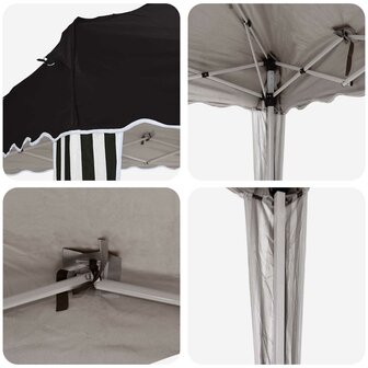 Pop-up partytent 195 x 195 x 245 cm Zwart Oxford Stof 9