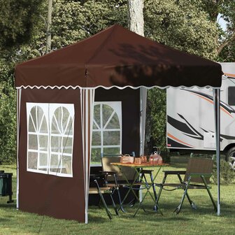 Pop-up partytent 195 x 195 x 245 cm Bruin Oxford Stof 1