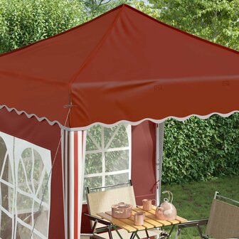 Pop-up partytent 195 x 195 x 245 cm Terracotta Oxford Stof 4
