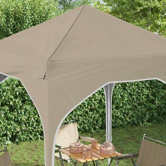 Pop-up partytent 194 x 194 x 245 cm Cr&egrave;mekleurig 4
