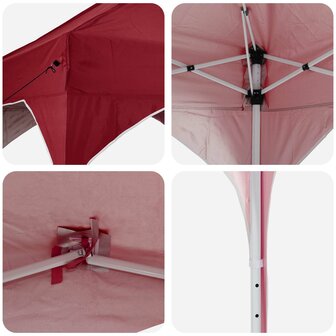 Pop-up partytent 194 x 194 x 245 cm Bordeauxrood 9