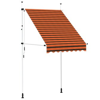 Luifel handmatig uittrekbaar 150 cm oranje en bruin 2