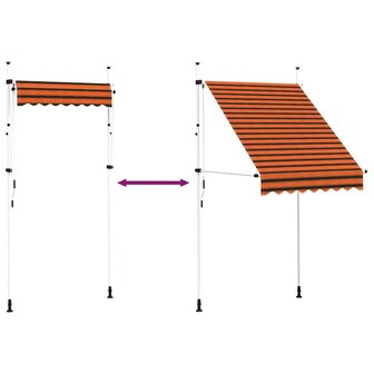 Luifel handmatig uittrekbaar 150 cm oranje en bruin 7