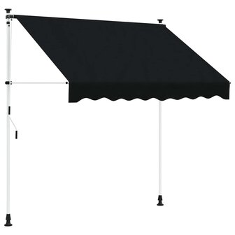 Handmatig uitschuifbare luifel Zwart 300 cm 1
