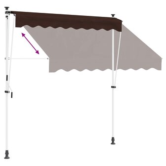 Handmatig uitschuifbare luifel Bruin 150 cm 6