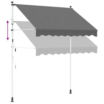 Handmatig uitschuifbare luifel Lichtgrijs 150 cm 5