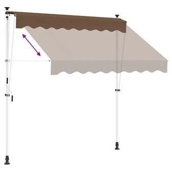 Handmatig uitschuifbare luifel Taupe 300 cm 6