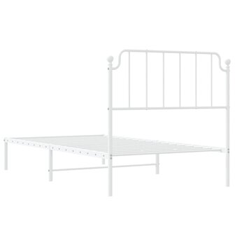 Bedframe met hoofdbord metaal wit 100x200 cm 8