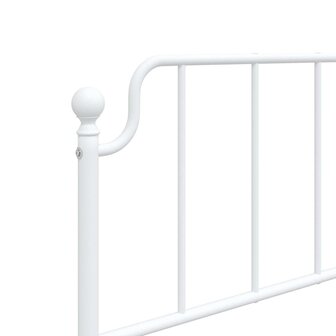 Bedframe met hoofdbord metaal wit 100x200 cm 9
