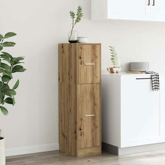 Apothekerskast 30x41x118 cm bewerkt hout artisanaal eikenkleur 4