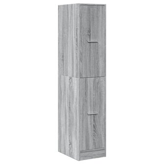 Apothekerskast 30x41x144,5 cm bewerkt hout grijs sonoma eiken 4