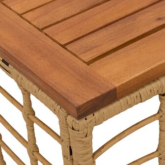 Tuintafel Naturel 55 x 55 x 37 cm PE Rattan en Glas 5
