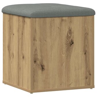 Opbergbankje 42x42x45 cm bewerkt hout artisanaal eikenkleur 6