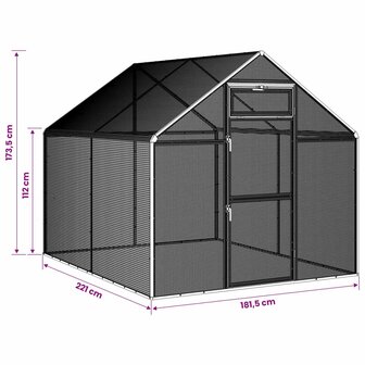 Vogelkooi Antracietkleurig 181,5 x 221 x 173,5 cm 9