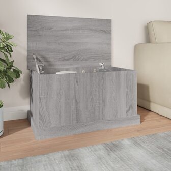 Opbergbox 70x40x38 cm bewerkt hout grijs sonoma eikenkleurig 1