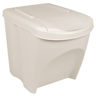 Vuilnisbakken 3 st stapelbaar 75 L polypropeen wit 1