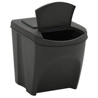 Vuilnisbakken 4 st stapelbaar 100 L polypropeen grijs 5