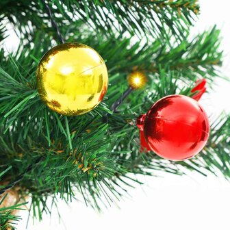Kunstkerstboom met verlichting en kerstballen 64 cm groen 8