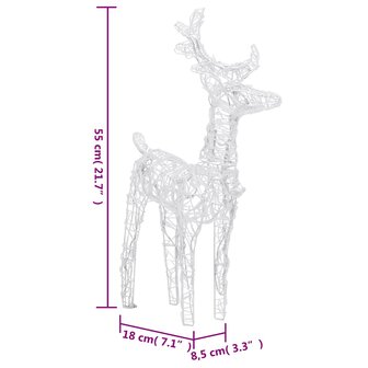 Kerstversiering rendieren en slee 160 LED&amp;apos;s 130 cm acryl 7