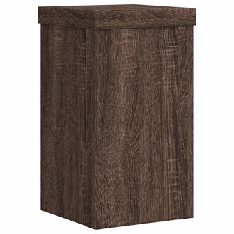 Plantenstandaards 2 st 10x10x18 cm bewerkt hout bruin eiken 5