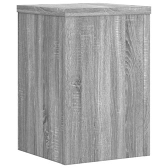Plantenstandaards 2 st 20x20x30 cm bewerkt hout grijs sonoma 3
