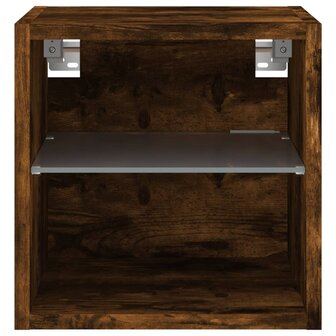 Tv-wandmeubel met LED-verlichting 30x28,5x30 cm gerookt eiken 7