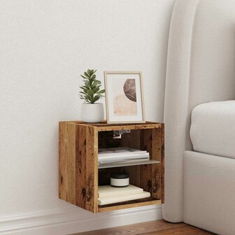 Tv-wandmeubel met LED-verlichting 30x28,5x30 cm oud houtkleurig 3