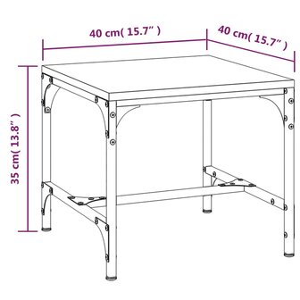 Bijzettafels 2 st 40x40x35 cm bewerkt hout gerookt eiken 10