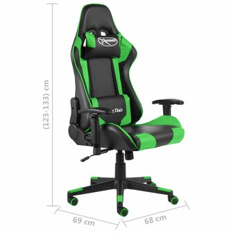 Gamestoel draaibaar PVC groen 8