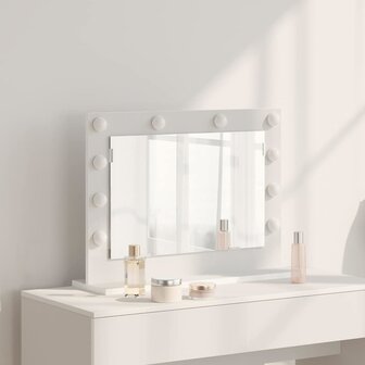 Make-up spiegel Wit 60 x 45 x 18 cm Glas en Hout met Kunststof 1