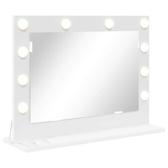 Make-up spiegel Wit 60 x 45 x 18 cm Glas en Hout met Kunststof 2