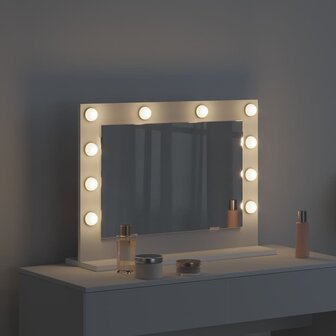 Make-up spiegel Wit 60 x 45 x 18 cm Glas en Hout met Kunststof 3