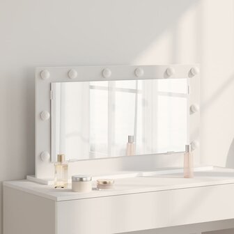 Make-up spiegel Wit 80 x 45 x 18 cm Glas en Hout met Kunststof 1