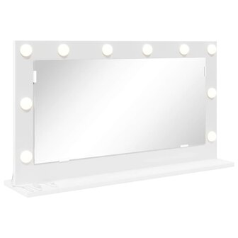 Make-up spiegel Wit 80 x 45 x 18 cm Glas en Hout met Kunststof 2